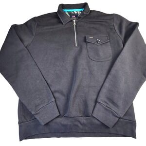 Guide London Men's Black Pullover Sweater Sz‎ L 1/4 Zip Long Sleeve